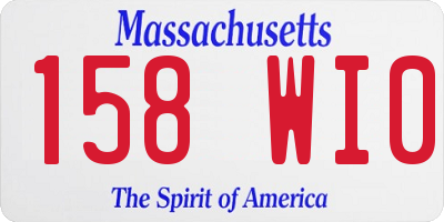 MA license plate 158WI0