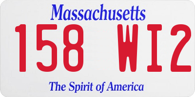 MA license plate 158WI2