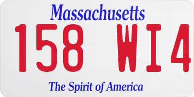 MA license plate 158WI4