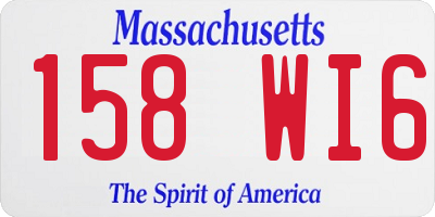 MA license plate 158WI6
