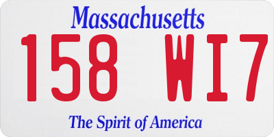 MA license plate 158WI7