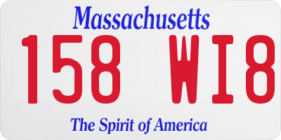 MA license plate 158WI8