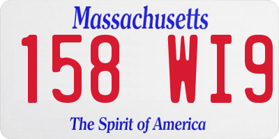MA license plate 158WI9