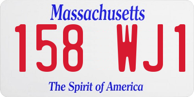 MA license plate 158WJ1