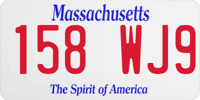 MA license plate 158WJ9