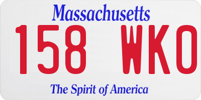 MA license plate 158WK0