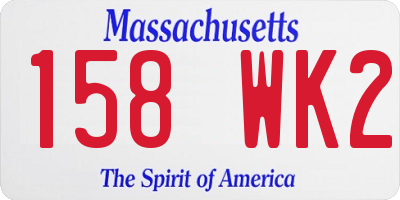 MA license plate 158WK2