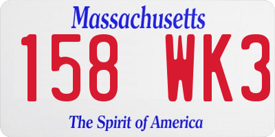 MA license plate 158WK3