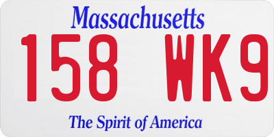 MA license plate 158WK9