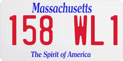 MA license plate 158WL1