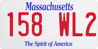 MA license plate 158WL2