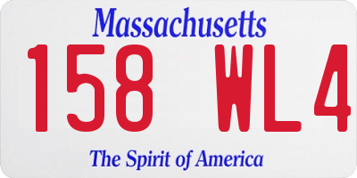 MA license plate 158WL4