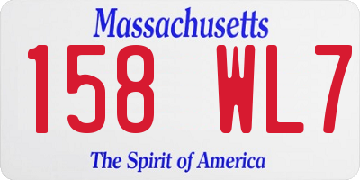 MA license plate 158WL7