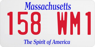 MA license plate 158WM1