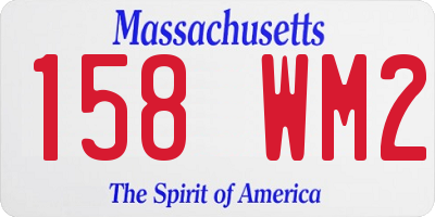 MA license plate 158WM2