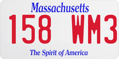MA license plate 158WM3