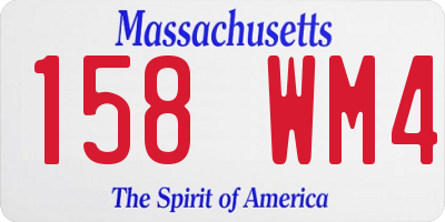 MA license plate 158WM4
