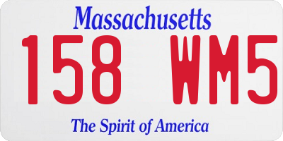 MA license plate 158WM5