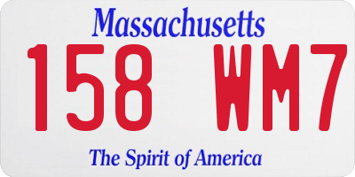 MA license plate 158WM7
