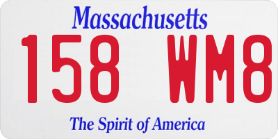 MA license plate 158WM8