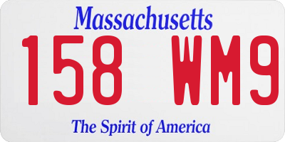 MA license plate 158WM9