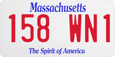 MA license plate 158WN1