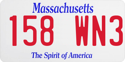 MA license plate 158WN3