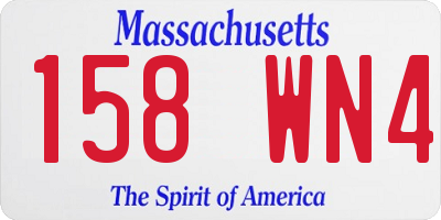 MA license plate 158WN4
