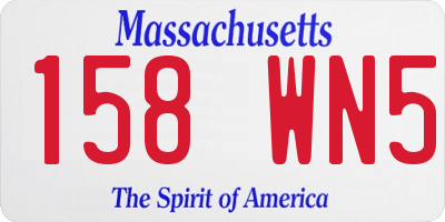 MA license plate 158WN5