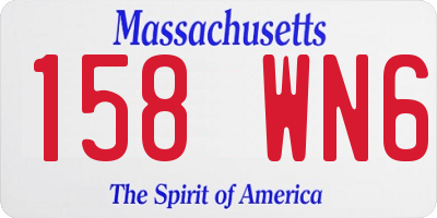 MA license plate 158WN6