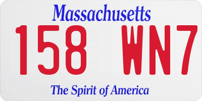 MA license plate 158WN7