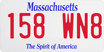 MA license plate 158WN8