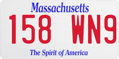 MA license plate 158WN9