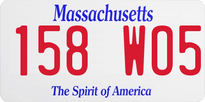 MA license plate 158WO5