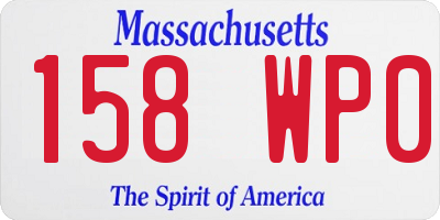 MA license plate 158WP0