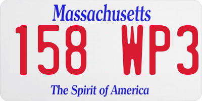 MA license plate 158WP3