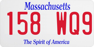 MA license plate 158WQ9