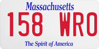 MA license plate 158WR0