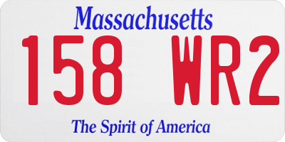 MA license plate 158WR2