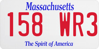 MA license plate 158WR3
