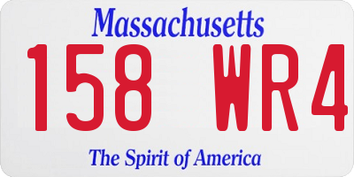 MA license plate 158WR4
