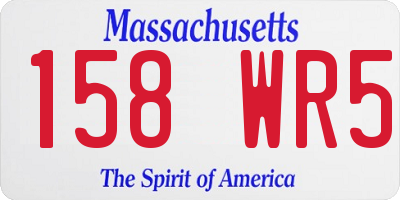 MA license plate 158WR5