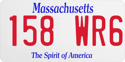 MA license plate 158WR6