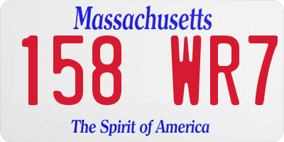 MA license plate 158WR7