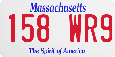 MA license plate 158WR9