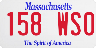 MA license plate 158WS0