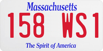 MA license plate 158WS1