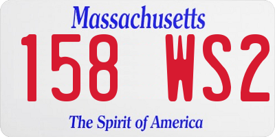 MA license plate 158WS2