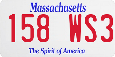 MA license plate 158WS3
