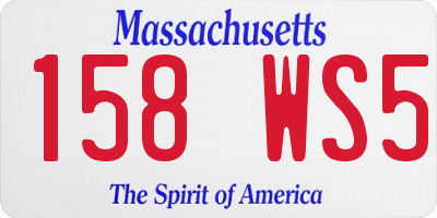 MA license plate 158WS5